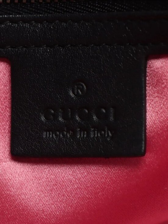 Gucci GG Marmont Crystals Velour x Bijou Chain Shoulder Bag Black - Picture 9 of 14
